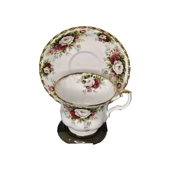 VTG Albert Celebration Bone China Footed Cup and Saucer Set Roses - Picture 1 of 8